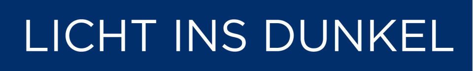 Das Logo von "Licht ins Dunkel": weiße Blockbuchstaben auf dunkelblauem Hintergrund.