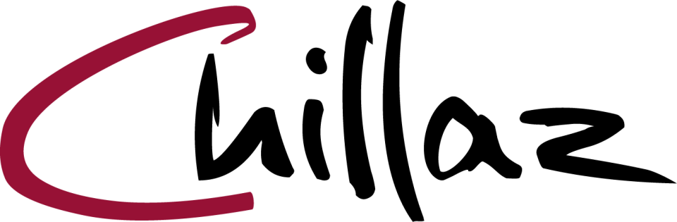 Das Logo von Chillaz: Ein Rotes "C", restliche Schrift in schwarz.